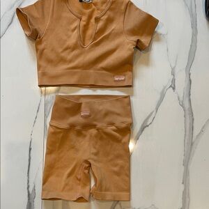 Tan Two-Piece Activewear Set